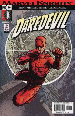Daredevil (Vol. 2) 26 published by Marvel with cover art by Alex Maleev