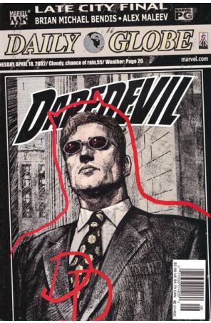 Daredevil (Vol. 2) 32 (Newsstand) published by Marvel with cover art by Alex Maleev