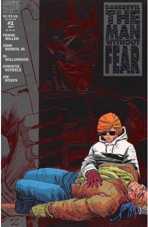 Daredevil The Man without Fear 1 published by Marvel with cover art by John Romita Jr.