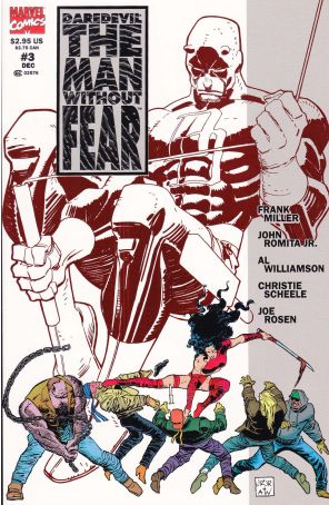 Daredevil The Man without Fear 3 (Newsstand) published by Marvel with cover art by John Romita Jr.