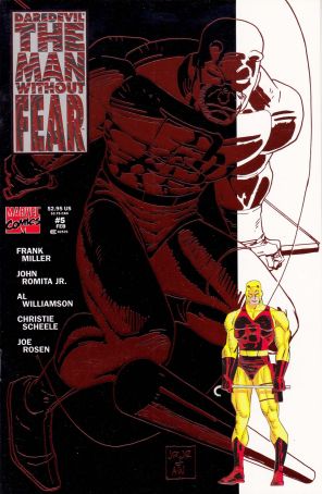 Daredevil The Man without Fear 5 (Newsstand) published by Marvel with cover art by John Romita Jr.