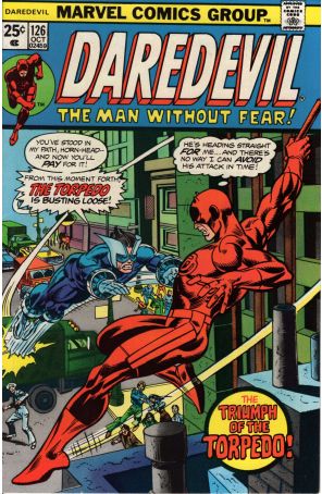 Daredevil 126 published by Marvel with cover art by Gil Kane