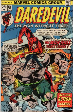 Daredevil 129 published by Marvel with cover art by Rich Buckler