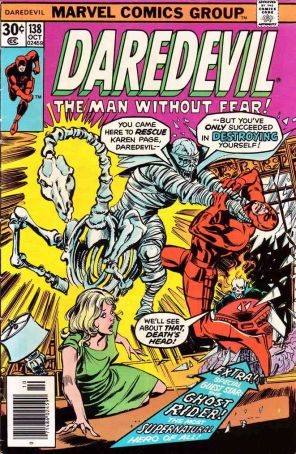 Daredevil 138 (Mark Jewelers) published by Marvel with cover art by Gene Colan