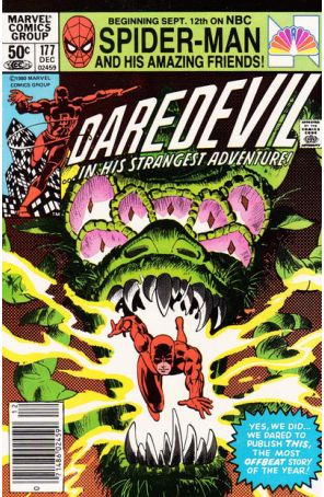 Daredevil 177 (Newsstand) published by Marvel with cover art by Frank Miller