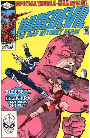 Daredevil 181 published by Marvel with cover art by Frank Miller