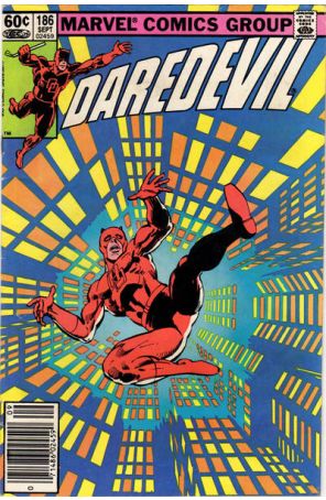 Daredevil 186 (Newsstand) published by Marvel with cover art by Frank Miller