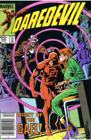 Daredevil 205 (Newsstand) published by Marvel with cover art by William Johnson