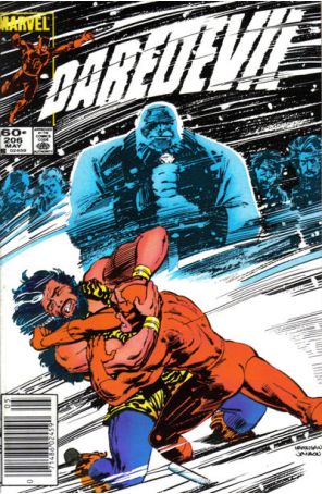 Daredevil 206 (Newsstand) published by Marvel with cover art by Ed Hannigan