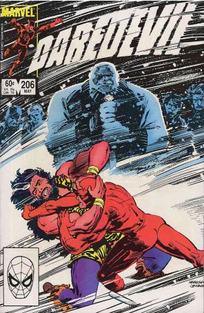 Daredevil 206 published by Marvel with cover art by Ed Hannigan