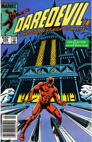 Daredevil 208 (Newsstand) published by Marvel with cover art by David Mazzucchelli