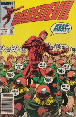 Daredevil 209 (Newsstand) published by Marvel with cover art by David Mazzucchelli