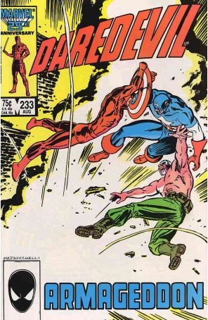 Daredevil 233 published by Marvel with cover art by David Mazzucchelli