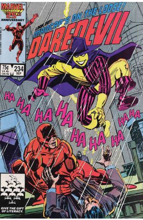 Daredevil 234 published by Marvel with cover art by Klaus Janson
