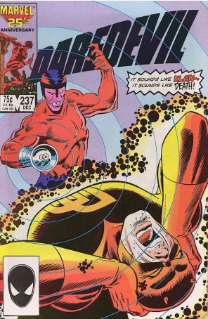 Daredevil 237 published by Marvel with cover art by Mike Zeck