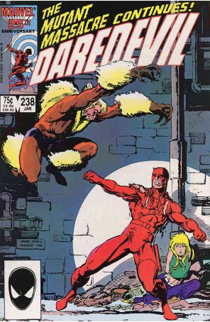 Daredevil 238 published by Marvel with cover art by Arthur Adams