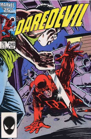 Daredevil 240 published by Marvel with cover art by Mike Zeck