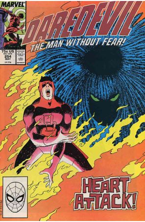 Daredevil 254 published by Marvel with cover art by John Romita Jr.