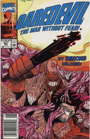 Daredevil 281 (Newsstand) published by Marvel with cover art by John Romita Jr.