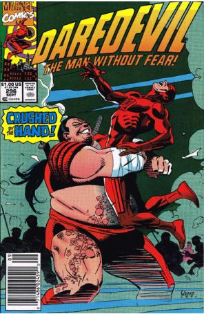 Daredevil 296 (Newsstand) published by Marvel with cover art by Lee Weeks