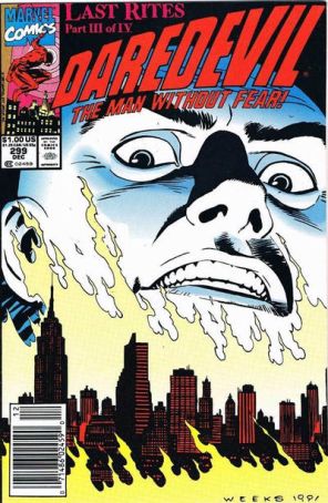 Daredevil 299 (Newsstand) published by Marvel with cover art by Lee Weeks