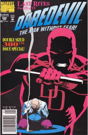 Daredevil 300 (Newsstand) published by Marvel with cover art by Lee Weeks