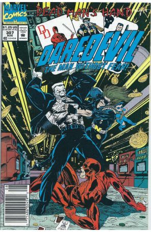 Daredevil 307 (Newsstand) published by Marvel with cover art by Scott McDaniel