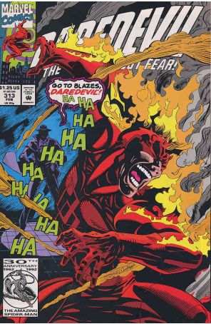 Daredevil 313 published by Marvel with cover art by Scott McDaniel