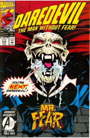Daredevil 315 published by Marvel with cover art by Scott McDaniel