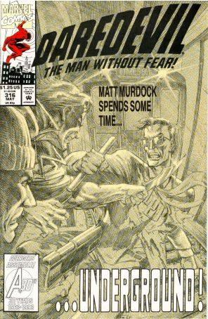 Daredevil 316 published by Marvel with cover art by Kevin Kobasic