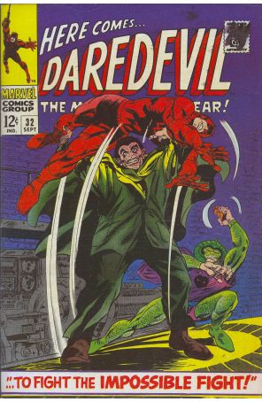 Daredevil 32 published by Marvel with cover art by Gene Colan