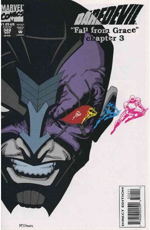 Daredevil 322 published by Marvel with cover art by Scott McDaniel
