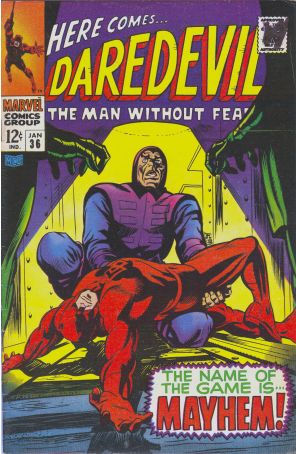 Daredevil 36 published by Marvel with cover art by Gene Colan