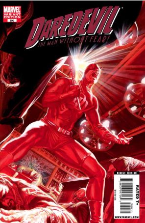 Daredevil 500A published by Marvel with cover art by Alex Ross