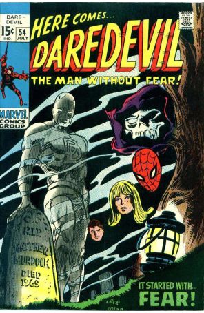 Daredevil 54 published by Marvel with cover art by Gene Colan