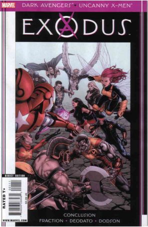 Dark Avengers/Uncanny X-Men: Exodus 1 published by Marvel with cover art by Steve McNiven