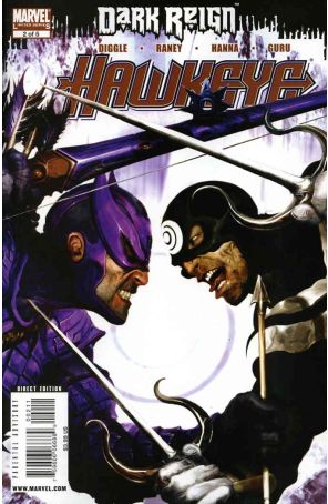 Dark Reign: Hawkeye 2 published by Marvel with cover art by Clint Langley