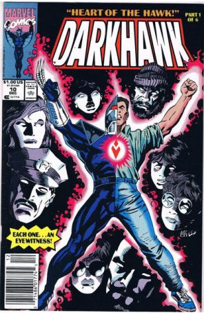 Darkhawk 10 (Newsstand) published by Marvel with cover art by Mike Manley