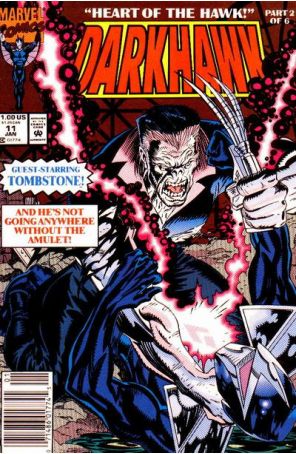 Darkhawk 11 (Newsstand) published by Marvel with cover art by Mike Manley