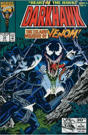 Darkhawk 14 published by Marvel with cover art by Mike Manley