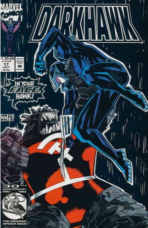Darkhawk 17 published by Marvel with cover art by Mike Manley