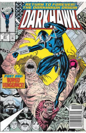Darkhawk 21 (Newsstand) published by Marvel with cover art by Mike Manley