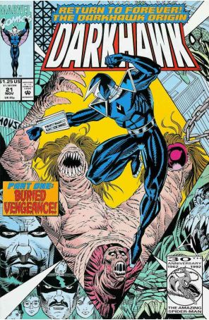 Darkhawk 21 published by Marvel with cover art by Mike Manley
