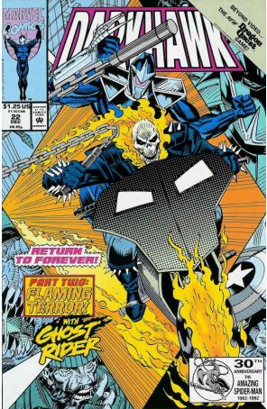 Darkhawk 22 published by Marvel with cover art by Mike Manley