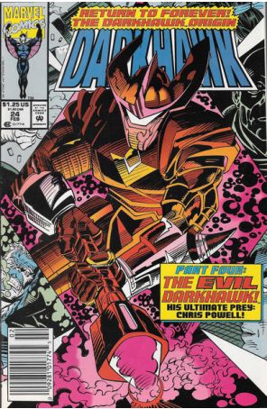 Darkhawk 24 (Newsstand) published by Marvel with cover art by Mike Manley
