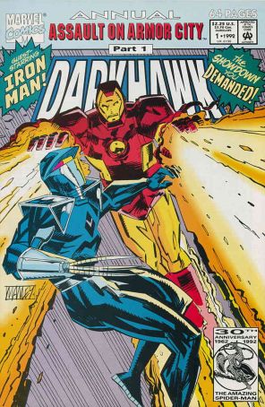 Darkhawk Annual 1 published by Marvel with cover art by Mike Manley