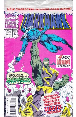 Darkhawk Annual 2 (with card) published by Marvel with cover art by Aaron Lopresti