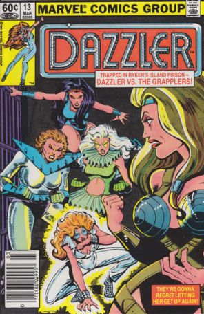 Dazzler 13 (Newsstand) published by Marvel with cover art by John Romita Jr.
