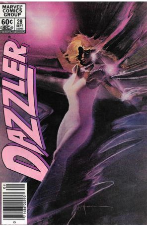 Dazzler 28 (Newsstand) published by Marvel with cover art by Bill Sienkiewicz