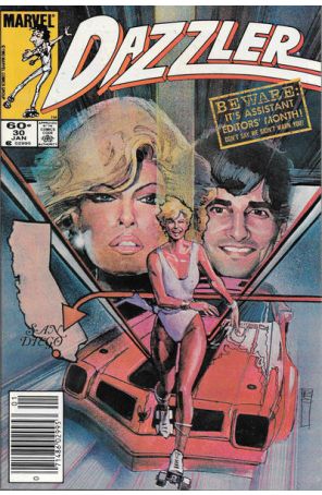 Dazzler 30 (Newsstand) published by Marvel with cover art by Bill Sienkiewicz